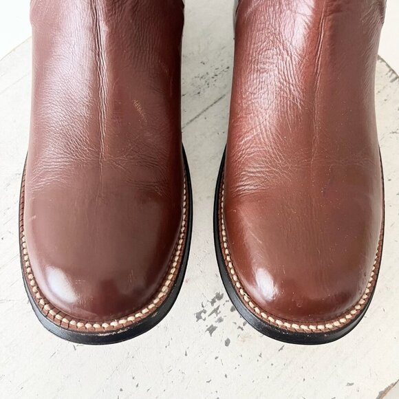 Rod Patrick Womens Jodphur Boots 7D Brown Leather Western short Ankle Slip On - Picture 7 of 14